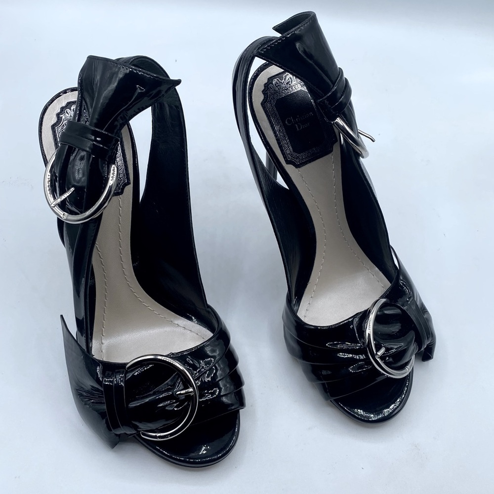 Christian Dior Patent Leather Slingback Heels - Picture 3 of 15
